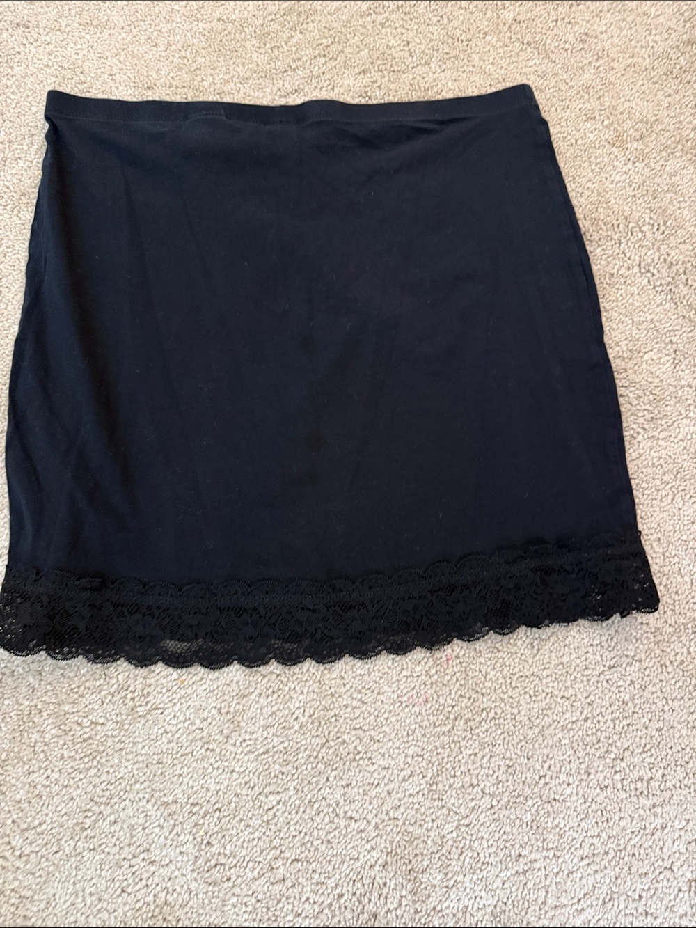 H&M Black Mini Skirt with Lace Trim